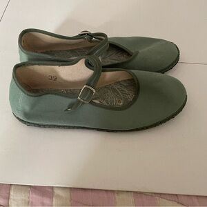 Cayuma Green Mary Jane Flats